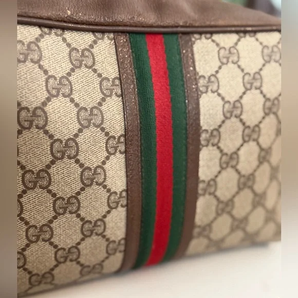 GUCCI Sherri Line GG Crossbody Ophedia Bag ~ Cloth & Leather PVC ~ VINTAGE - Picture 11 of 14